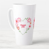 Schattig bloemhart Valentijnsdag Latte Mok (Linkerhoek)