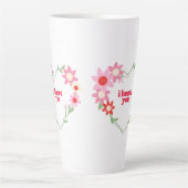 Schattig bloemhart Valentijnsdag Latte Mok (Voorkant)