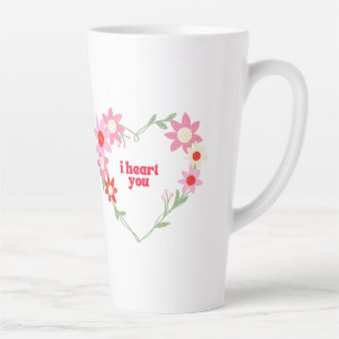 Schattig bloemhart Valentijnsdag Latte Mok