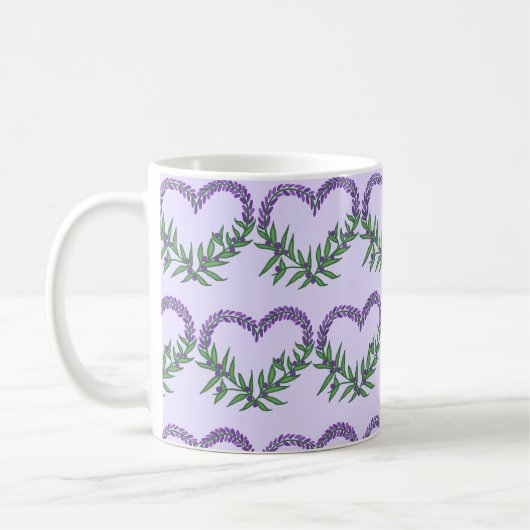 Schattig Bloemig Lavendel Hart  Koffiemok (Links)