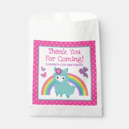 Schattig bloemig lentegroen Lama & Regenboog Verja Bedankzakje