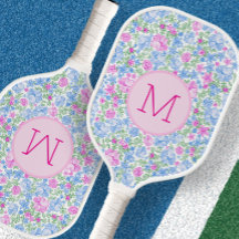 Schattig Bloemig Maatwerk Monogram Roze en Blauw