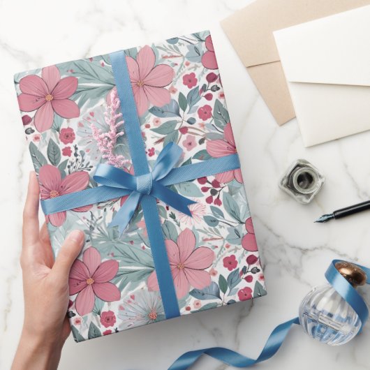 Schattig Bloemig Pastel Cadeaupapier (Geschenken)