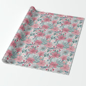 Schattig Bloemig Pastel Cadeaupapier (Uitgerold)