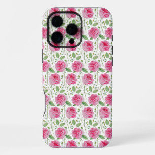 Schattig, bloemig/roos herhalend patroon iPhone 16 pro max hoesje