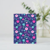 Schattig bloemmotief achtergrond briefkaart (Staand voorkant)