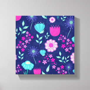 Schattig bloemmotief achtergrond canvas afdruk