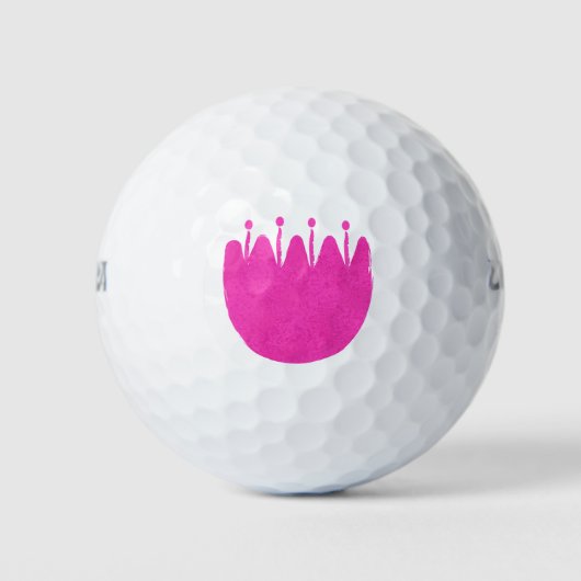 Schattig bloemmotief achtergrond golfballen (Voorkant)