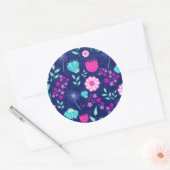 Schattig bloemmotief achtergrond ronde sticker (Envelop)