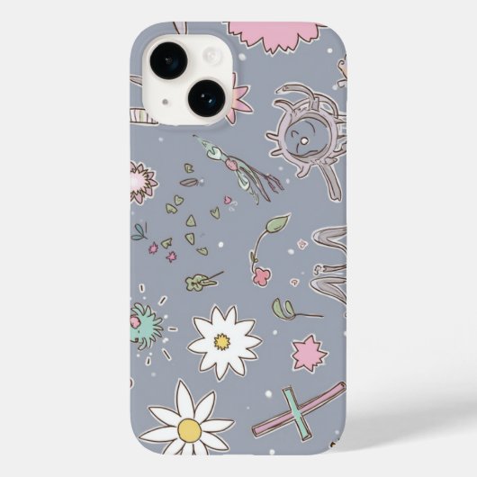 schattig bloemmotief iPhone case (Achterkant)
