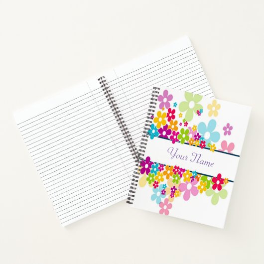 Schattig bloemmotief notitieboek (Binnen)
