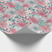 Schattig Bloemmotief Pastel Cadeaupapier (Hoek)