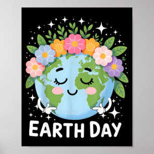 Schattig bloemmotief schattige aarde dag maand 202 poster