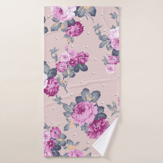 schattig bloemontwerp textiel illustratie, patter badhanddoek (Badhanddoek)