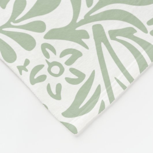 Schattig bloempatroon pastel botanisch wit fleece deken (Hoek)