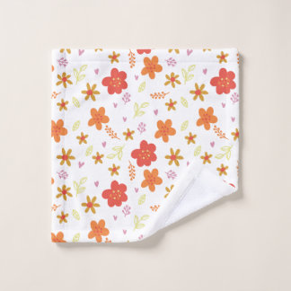 Schattig Bloempatroon – Warme Retro Bloemen op Zwa Bad Handdoek