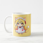 Schattig Blond Chibi Neko - Midi Jurk Koffiemok (Links)