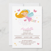 Schattig Blond Fairy Prinses Meisje Verjaardag Kaart (Voorkant)