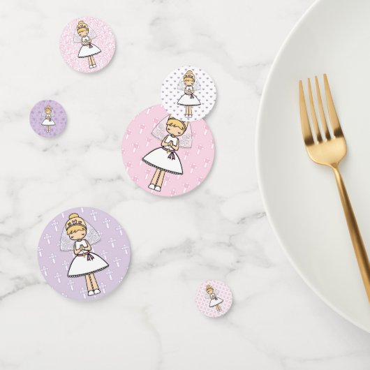 Schattig blonde meisje van de Heilige Commune Confetti (Groep)