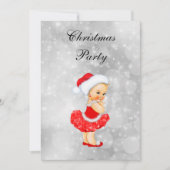 Schattig blondharig babemeisje kerstfeest kaart (Voorkant)