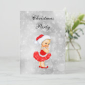 Schattig blondharig babemeisje kerstfeest kaart (Staand voorkant)