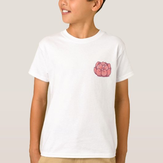 Schattig Blozend Pioen Bloem Gezicht Kinderen T-shirt (Voorkant)