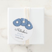 Schattig Blue Donuts Baby shower Bedankjes Labels (In situ)