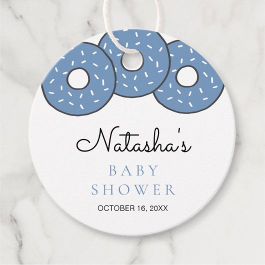 Schattig Blue Donuts Baby shower Bedankjes Labels (Voorkant)