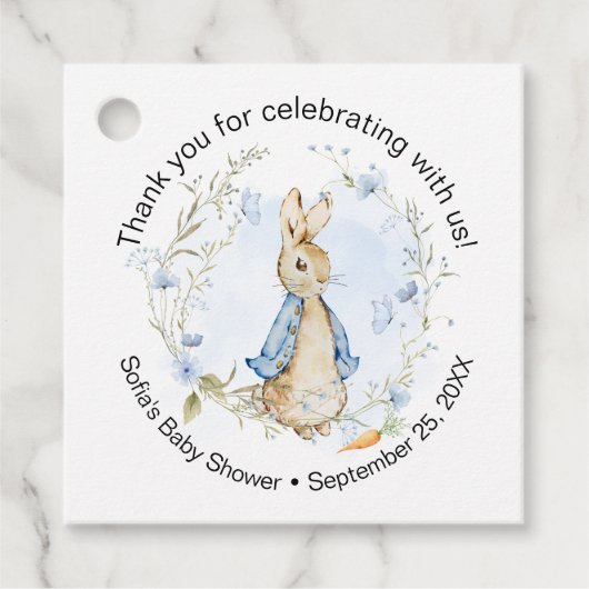 Schattig Blue Peter Rabbit Bedankjes Labels (Voorkant)