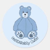 Schattig Blue Teddy Bear Ronde Sticker (Voorkant)