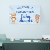 Schattig Blue Waterverf Beren Boy Baby shower Spandoek (Beurs)