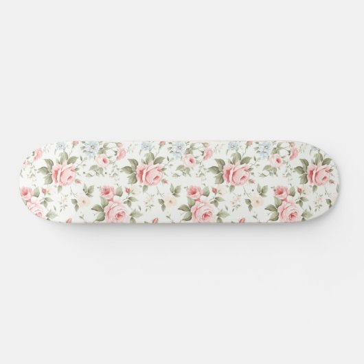 Schattig Blush Roze Rozen All-over-patroon Persoonlijk Skateboard (Horizontaal)