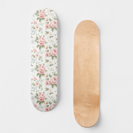 Schattig Blush Roze Rozen All-over-patroon Persoonlijk Skateboard (Voorkant)