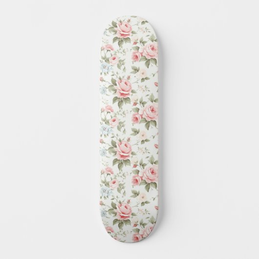 Schattig Blush Roze Rozen All-over-patroon Persoonlijk Skateboard (Voorkant)