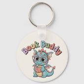 Schattig Boek Buddy Lezend Draak Sleutelhanger (Voorkant)