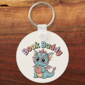 Schattig Boek Buddy Lezend Draak Sleutelhanger (Voorkant)