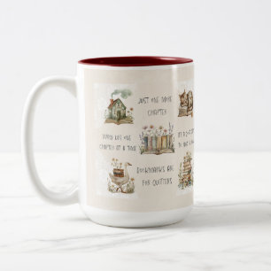 Schattig Boek Liefhebber Citaat Wrap Tweekleurige Koffiemok