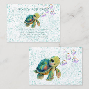 Schattig boek schildpad en bubbels voor Baby Visitekaartje