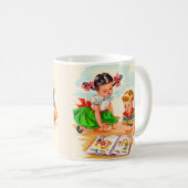 schattig boek van 1940, jongen en afbeelding koffiemok (Voorkant rechts)