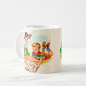 schattig boek van 1940, jongen en afbeelding koffiemok (Voorkant links)