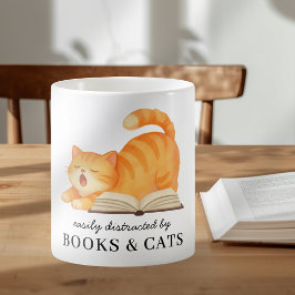 Schattig Boekachtig Kattenkopje met Grappige Spreu Koffiemok