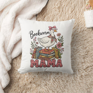 Schattig boekenwurm Mama woordkunst Kussen