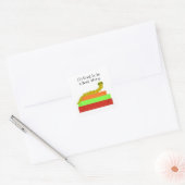 Schattig Boekenwurm Vierkante Sticker (Envelop)