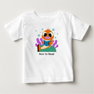 Schattig Boekenwurm Vis Cartoons – Nerdy Zeedier R