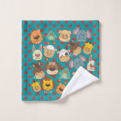 Schattig boerderij Kinder safari tijgerblauw Bad Handdoek (Wasdoekje)