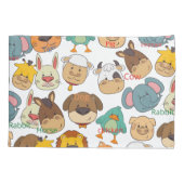 Schattig boerderij koeien konijnen olifanten kinde kussensloop (Achterkant)