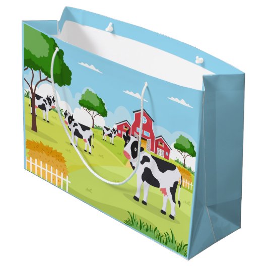 schattig boerderij land voeg tekst toe groot cadeauzakje (Achterkant Gekanteld)