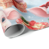 Schattig Boerderij Piggy Christmas Cadeaupapier (Rol Hoek)
