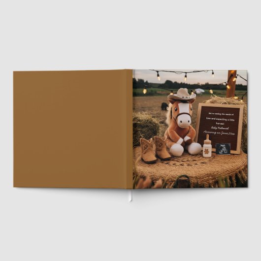 Schattig boerderij thema baby Fotoboek Keepsake Gastenboek (Volledig)
