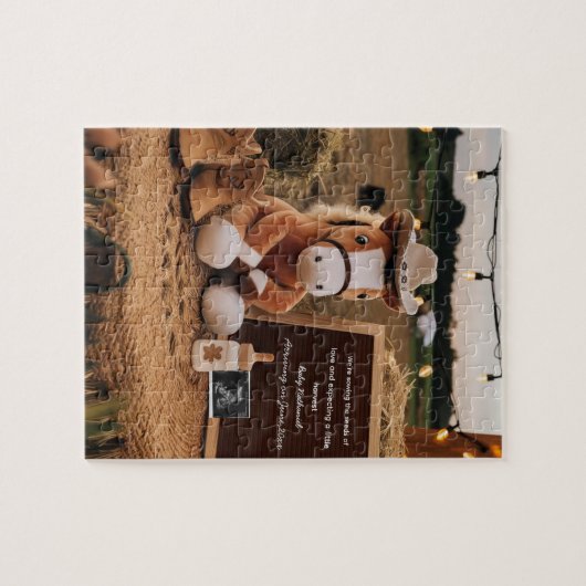 Schattig boerderij thema zwangerschapsaankondiging legpuzzel (Horizontaal)